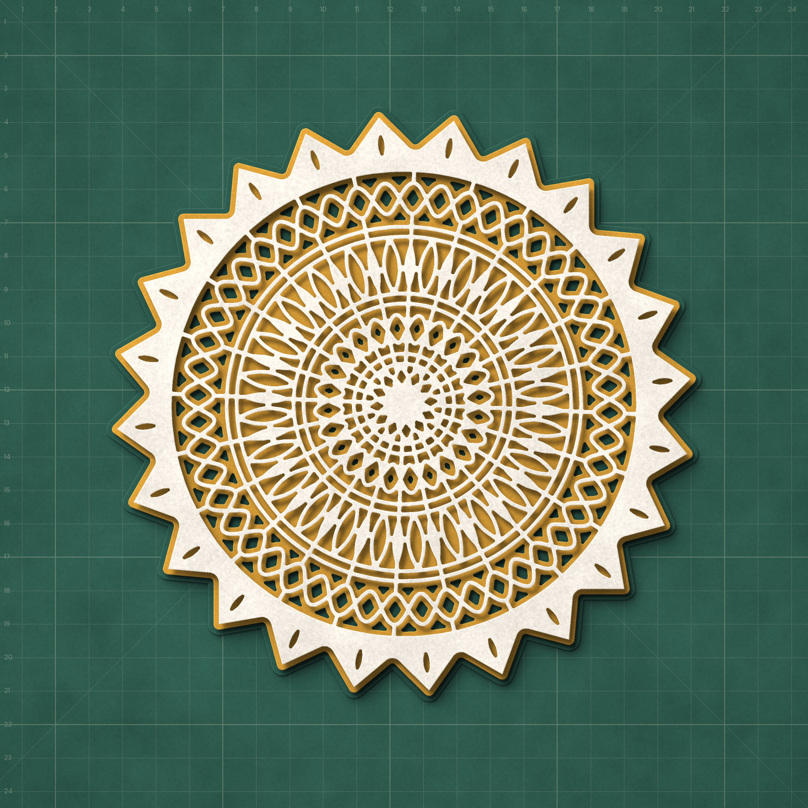Sun and Waves Layered Mandala
