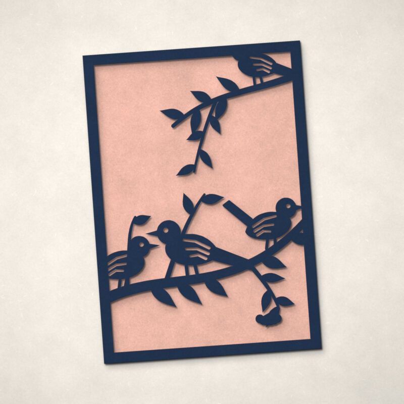 Birds on a Branch Papercut