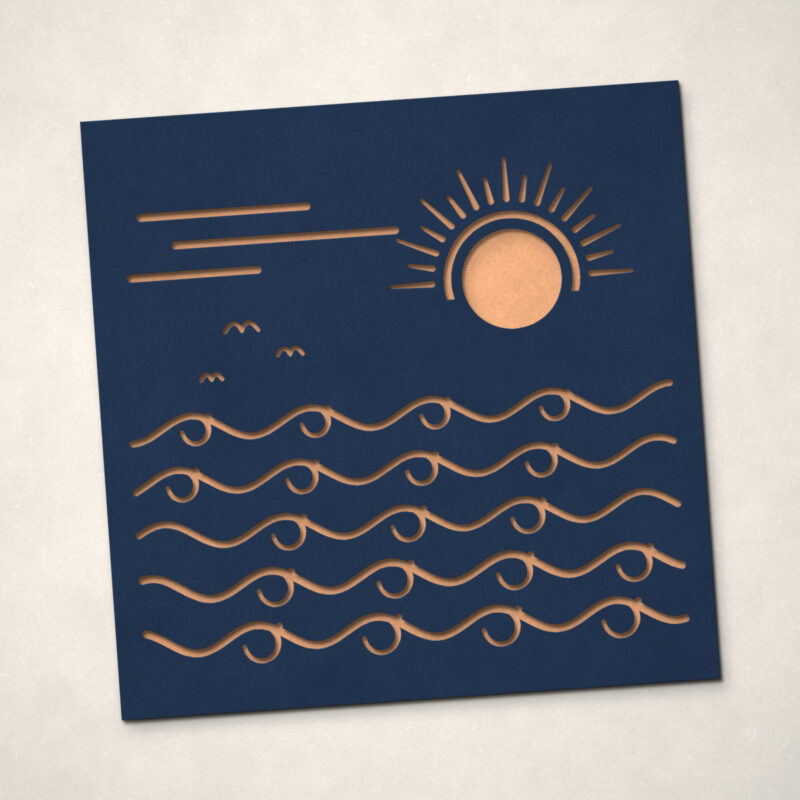 Waves at Sunrise Papercut