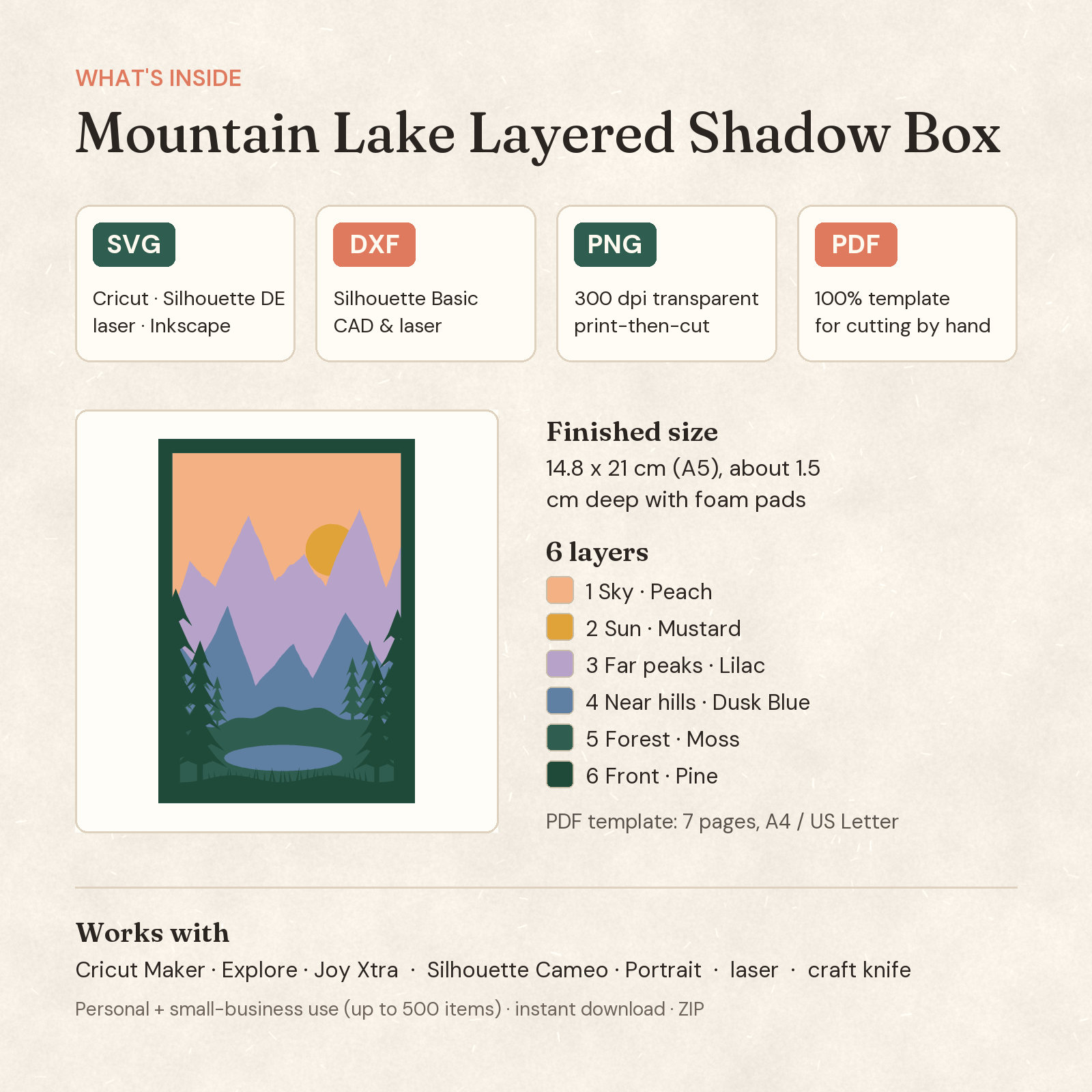 Mountain Lake Layered Shadow Box — 2