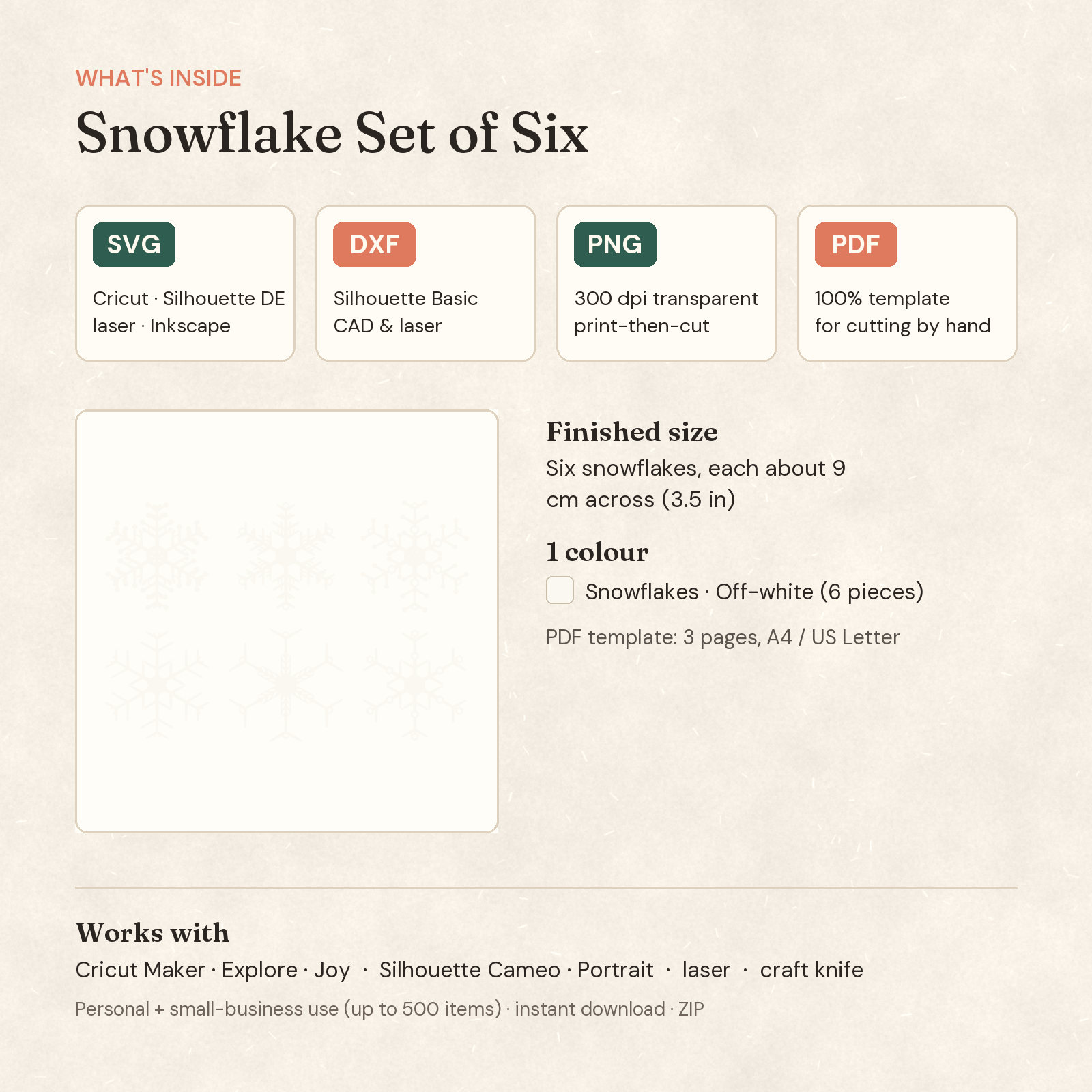 Snowflake Set of Six — 2