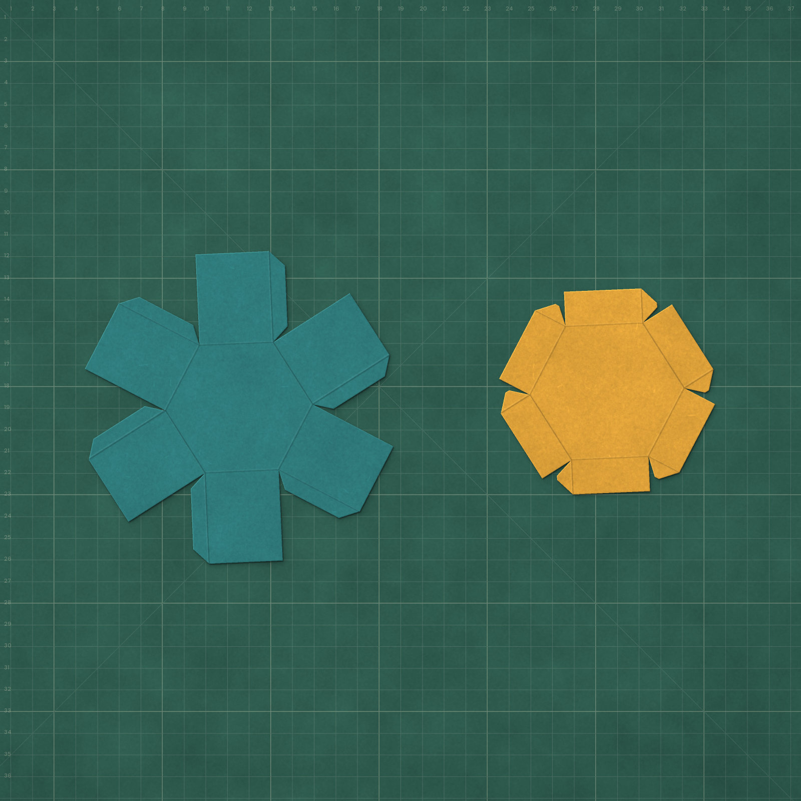 Hexagon Box with Lid Template