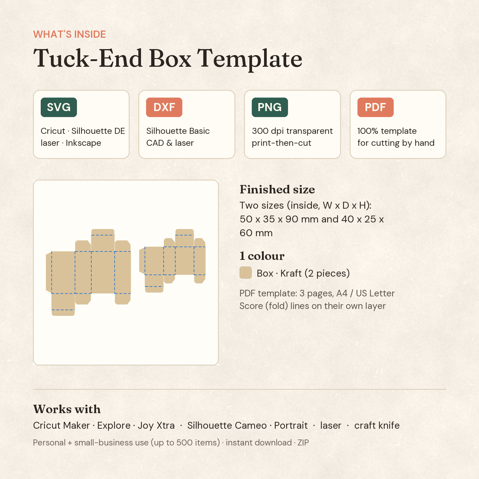 Tuck-End Box Template — 2