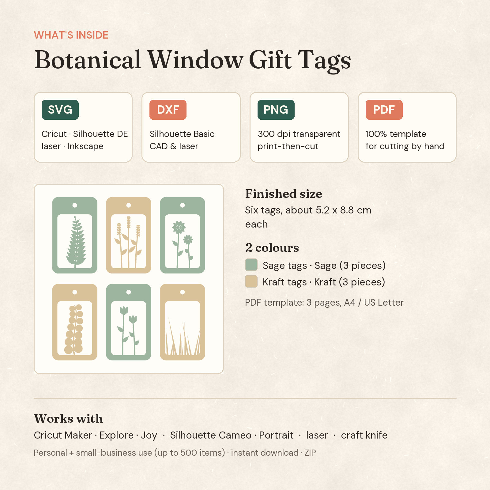 Botanical Window Gift Tags — 2