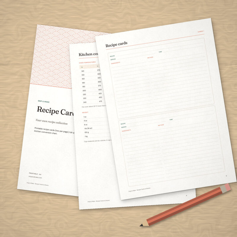 Recipe Cards & Sheets