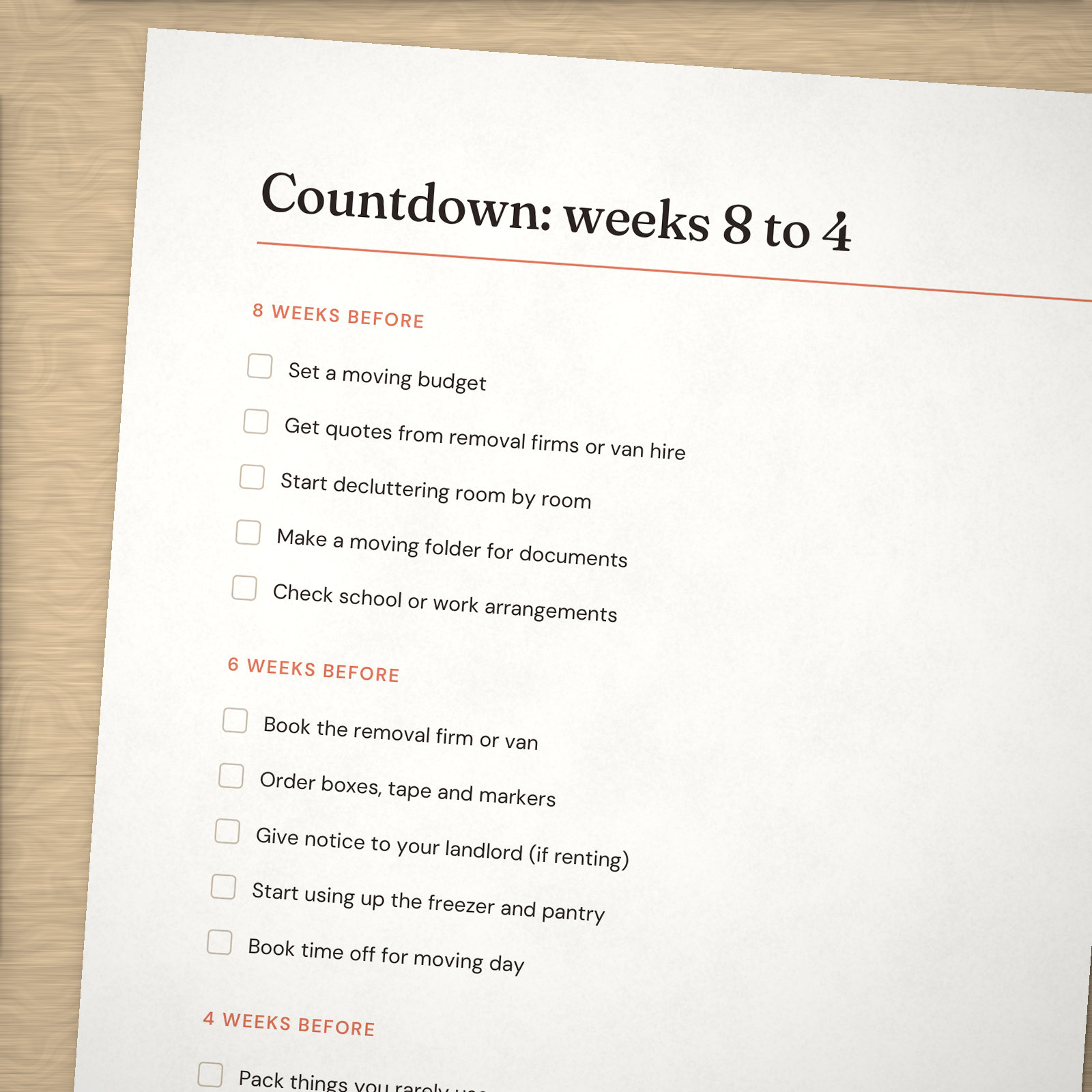 Moving Checklist & Planner — 3
