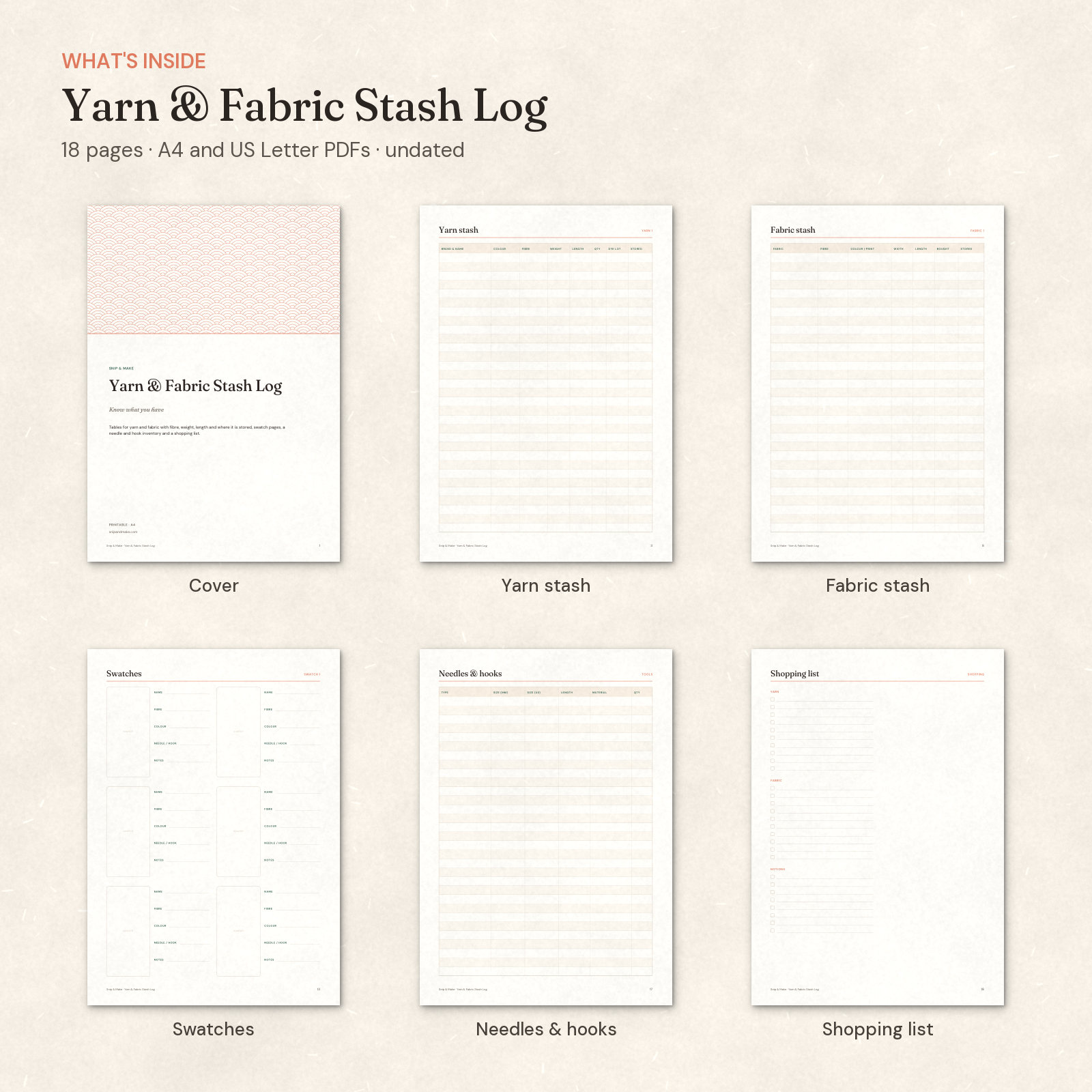 Yarn & Fabric Stash Log — 2