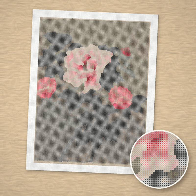 Urushibara Peonies Cross-Stitch Pattern