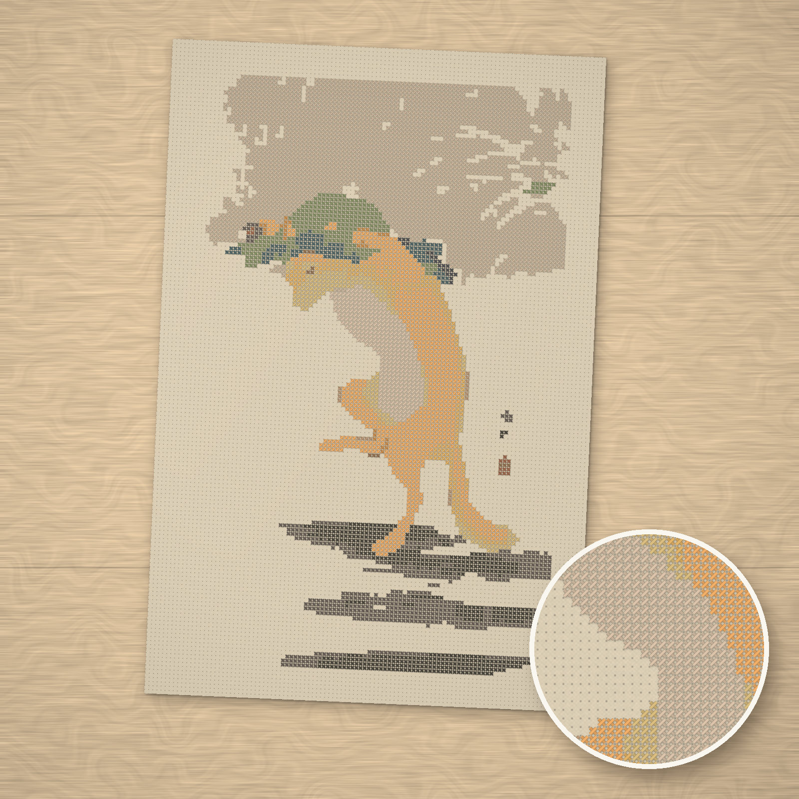 Dancing Fox Cross-Stitch Pattern