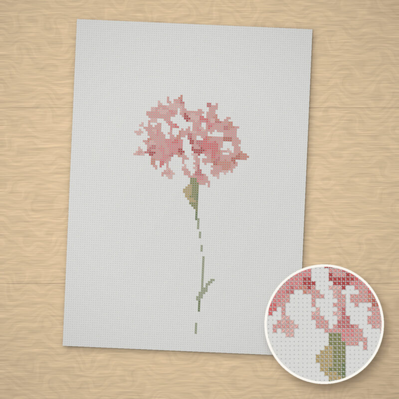 Carnation Study (De Poolse Muts) Cross-Stitch Pattern