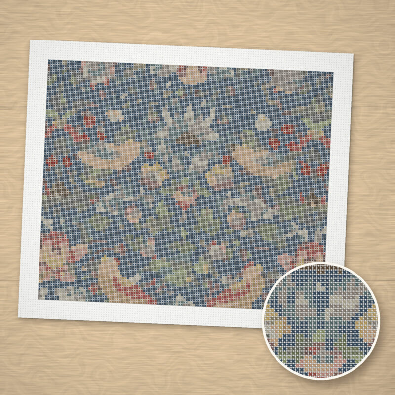 Strawberry Thief Cross-Stitch Pattern