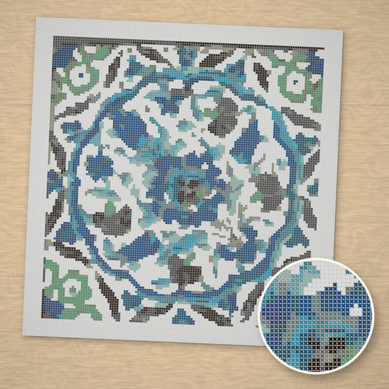 Iznik Wall Tile Cross-Stitch Pattern