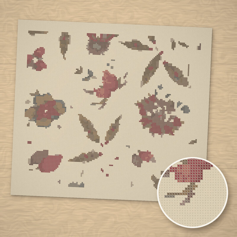 Block-Printed Cotton, c. 1785 Cross-Stitch Pattern