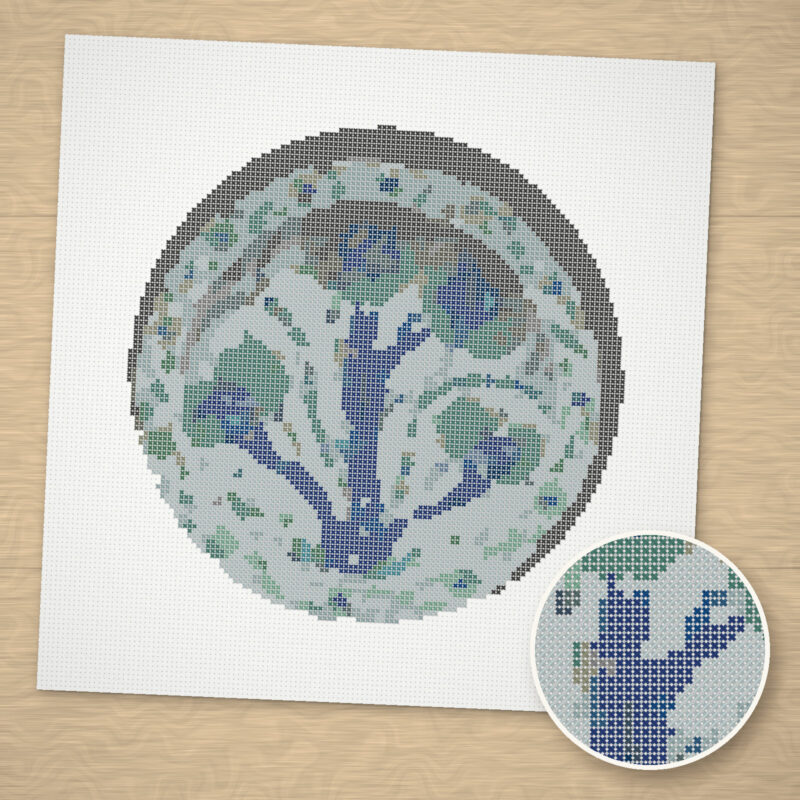 Iznik Dish with Artichokes Cross-Stitch Pattern